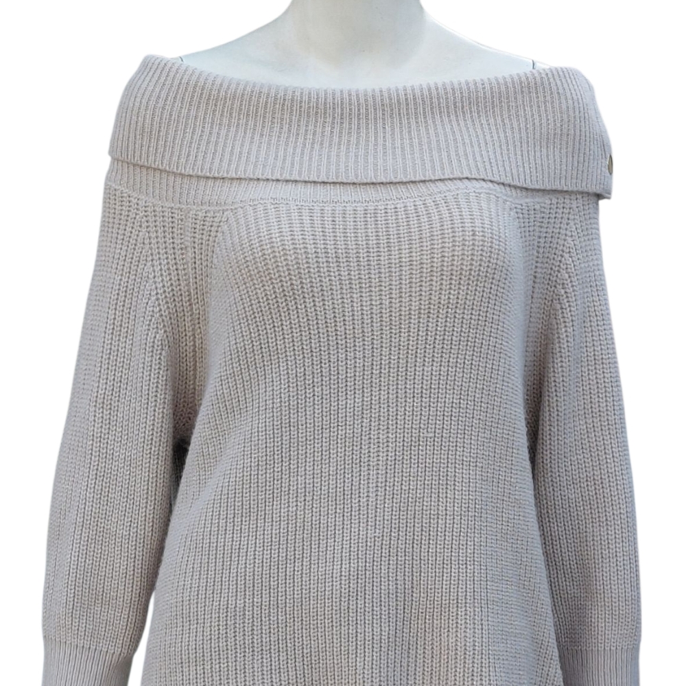 8275....Women's Off-Shoulder Cream Sweater Size XL/TG - Picture 2 of 6